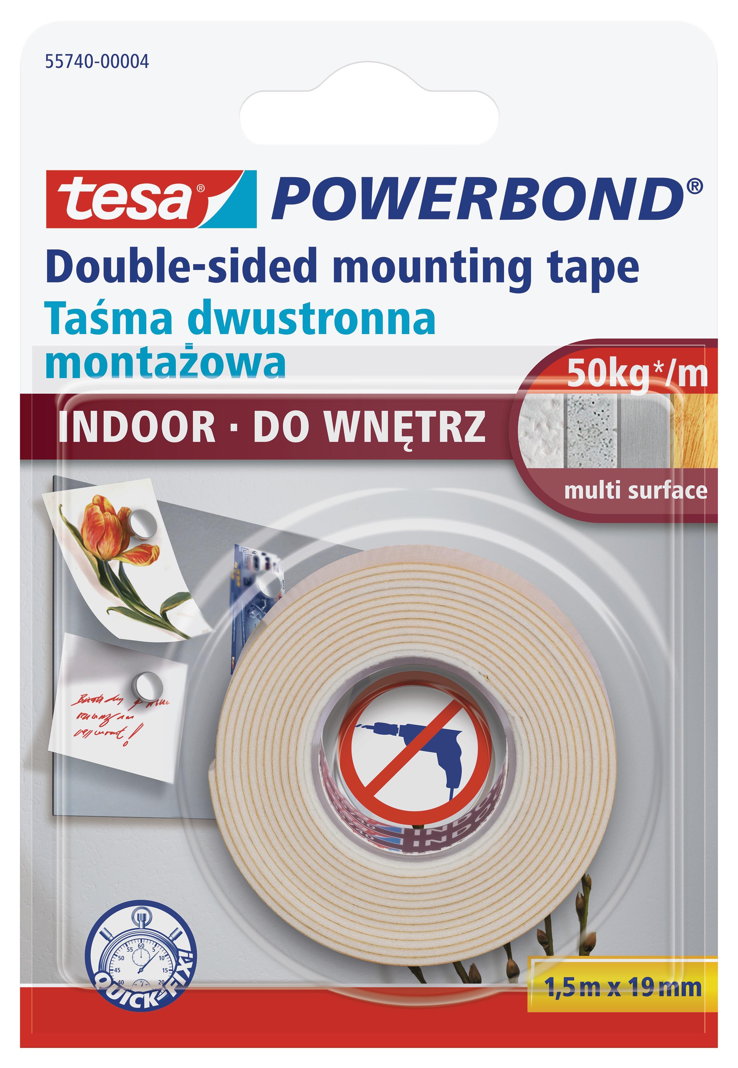 Hırdavat Ürünleri Tesa Powerbond Çift Taraflı Köpük Montaj Bandı 1.5 m x 19 mm İç Mekan Satın Al