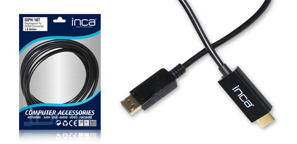 Inca Displayport To HDMI 1,8 Metre Kablo