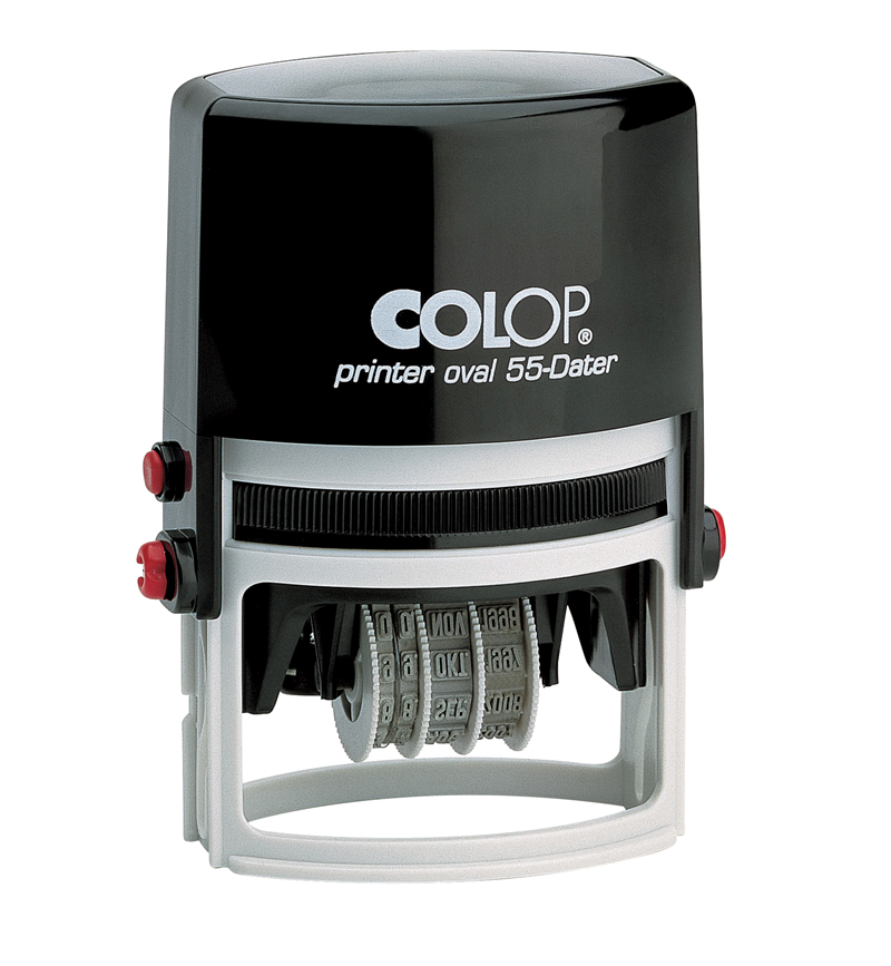 Istampa Kaşe ve Mürekkepleri COLOP PRINTER OVAL 55 TARİH KAŞE SİYAH KASA MAVİ KEÇE - 33X55MM Satın Al