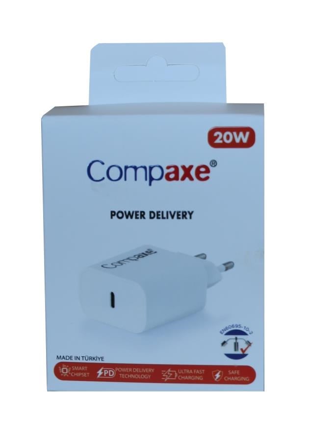 Kablolar ve Adaptörler Compaxe CTA-200C PD USB-C 3.0 20W Ev Şarj Kafa Satın Al