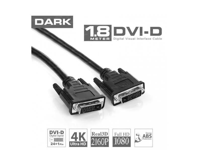 Kablolar ve Adaptörler Dark 1.8m 24+1 DVI Kablo (Erkek-Erkek) Satın Al