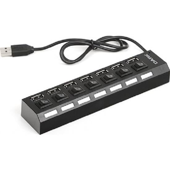 Kablolar ve Adaptörler Dark DK AC USB272 7 Port Anahtarlı USB2.0 HUB Satın Al