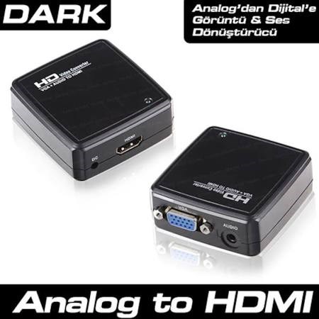Kablolar ve Adaptörler Dark DK HD AVGAXHDMI2 VGA to HDMI Dönüştürücü Siyah Satın Al