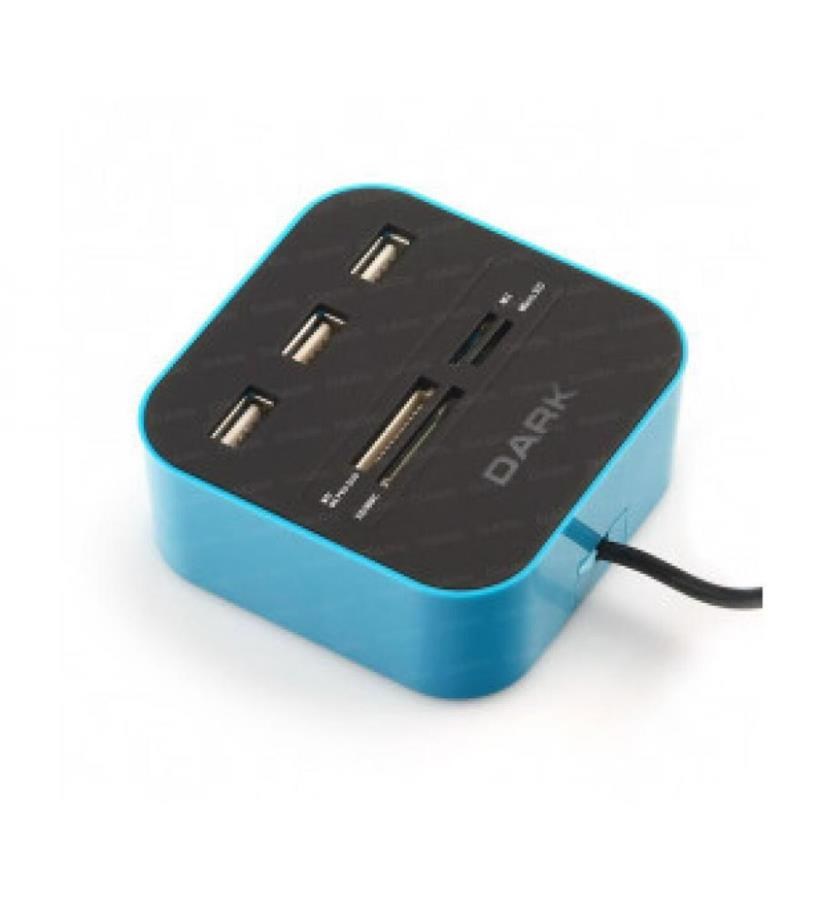 Kablolar ve Adaptörler Dark UCR202 USB MicroSD-SD-MMC-M2-MS PRO DUO Kart Okuyuculu USB Çoklayıcı (Mavi) Satın Al