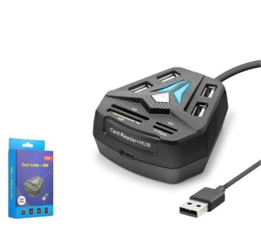 Kablolar ve Adaptörler HADRON A068B USB Combo Hub Kart Okuyucu 8 Port Siyah Satın Al