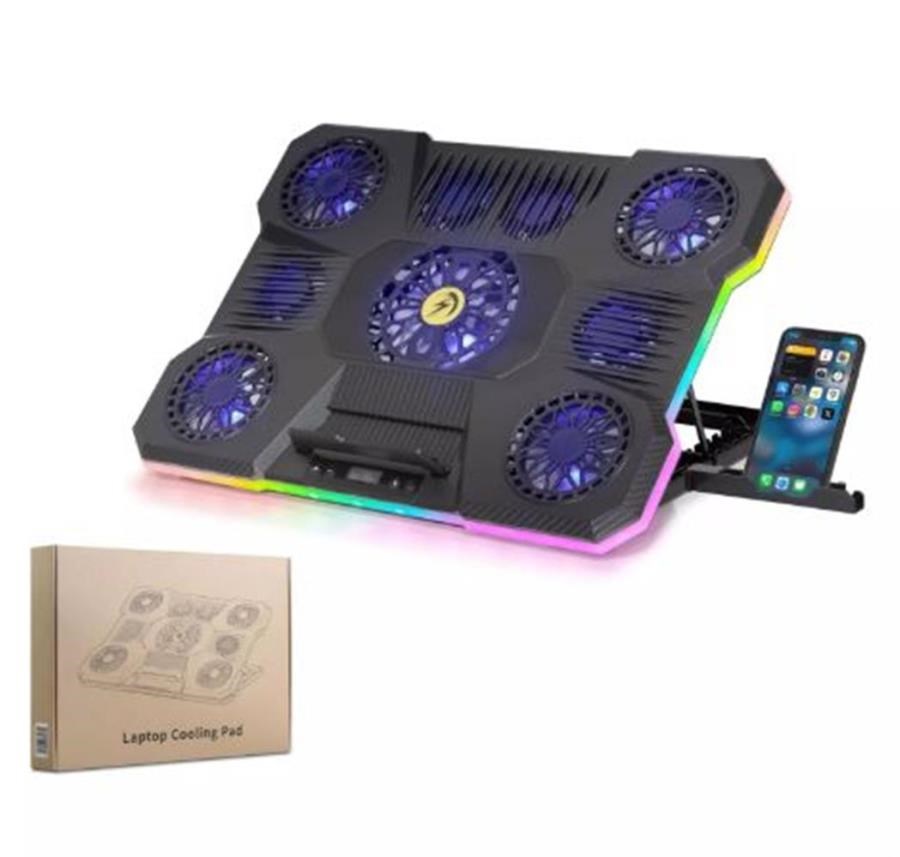 Kablolar ve Adaptörler Hadron Dcxa21 Notebook Soğutucu 9-Fan + Telefon Standı 14-18 RGB Siyah Satın Al