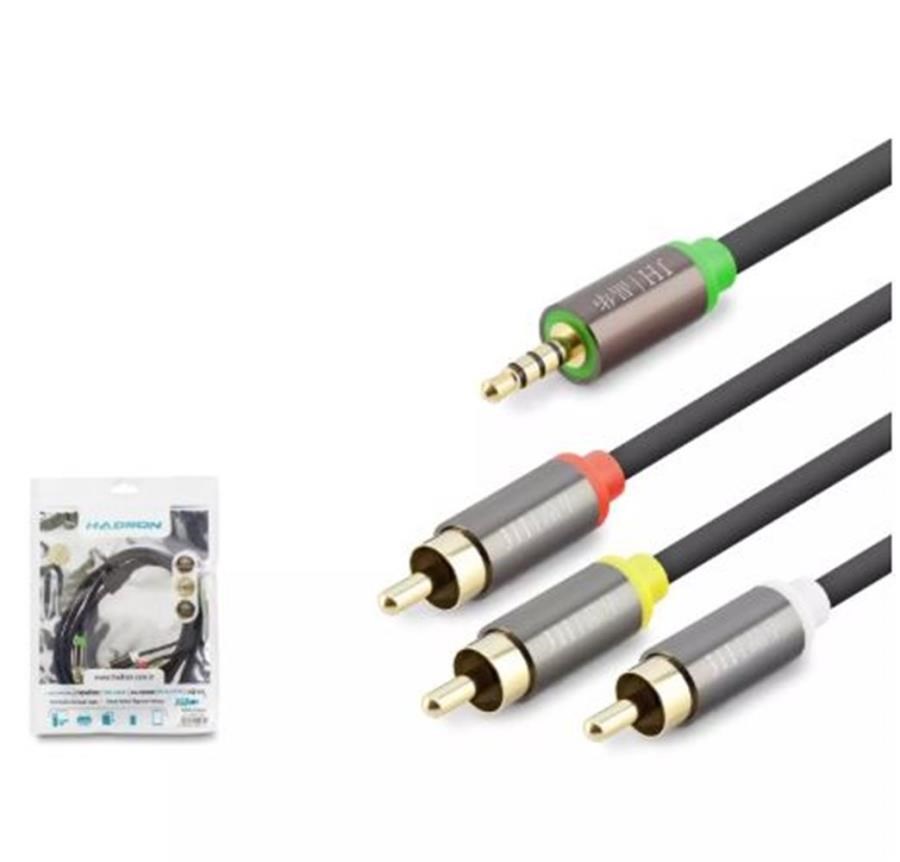 Kablolar ve Adaptörler HADRON HDX1064 3.5MM TO 3RCA KABLO 2LINE GOLD 1.5M SİYAH Satın Al