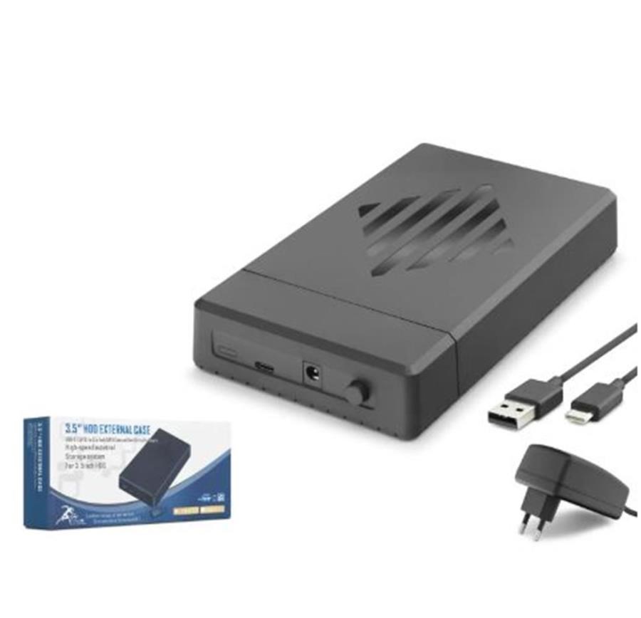 Kablolar ve Adaptörler HADRON HDX1794 3.5 İnç SATA HDD Harici Disk Kutusu USB 2.0 Type-C - Siyah Satın Al