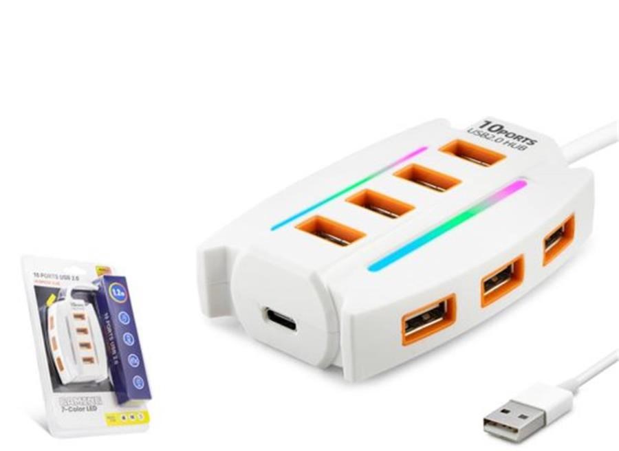 Kablolar ve Adaptörler Hadron Hdx7037 Usb Hub 10-Usb 1.2M Beyaz Satın Al