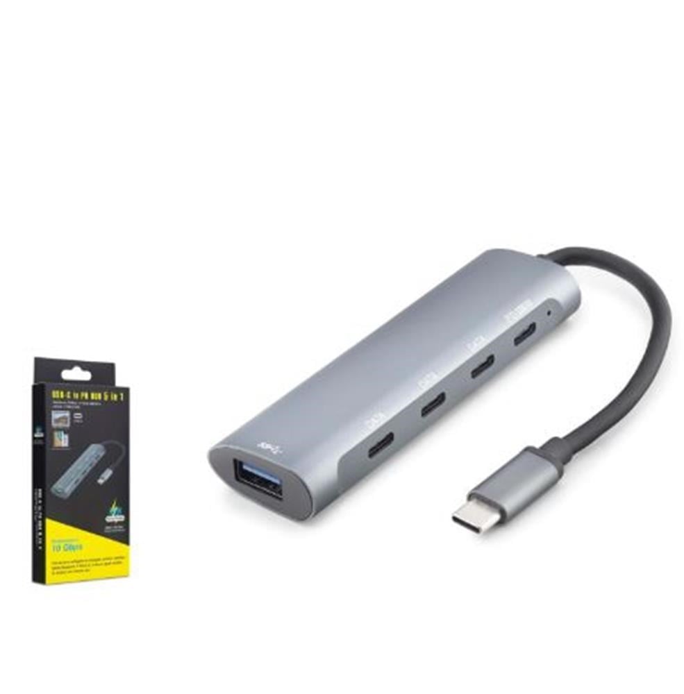 Kablolar ve Adaptörler HADRON HDX7895 Type-C 3.2 Gen2 PD Hub 5 Port 10 Gbps 100W Gri Satın Al