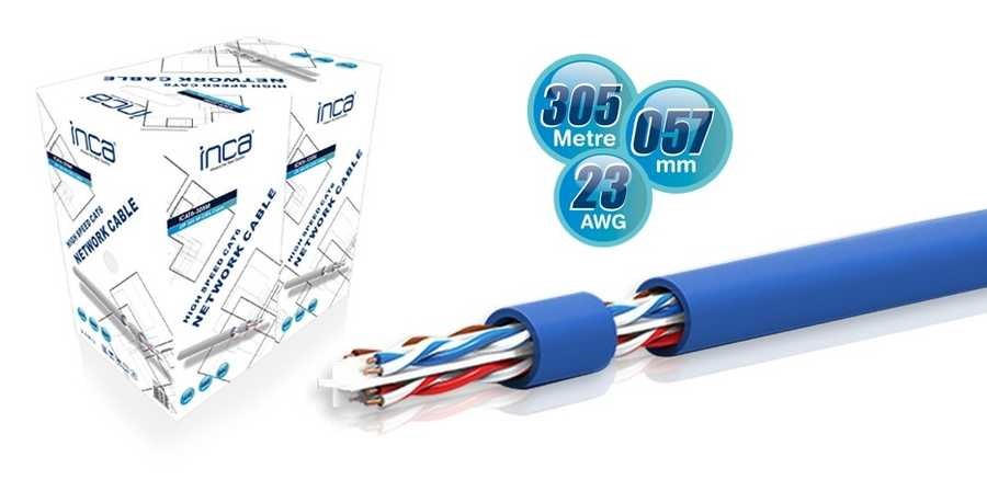 Kablolar ve Adaptörler INCA ICAT-305V CAT6 23 AWG 305MT 057mm Satın Al