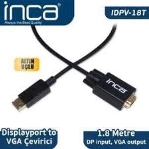 Kablolar ve Adaptörler Inca IDPV-18T Displayport To Vga Kablo 1.8mt Satın Al