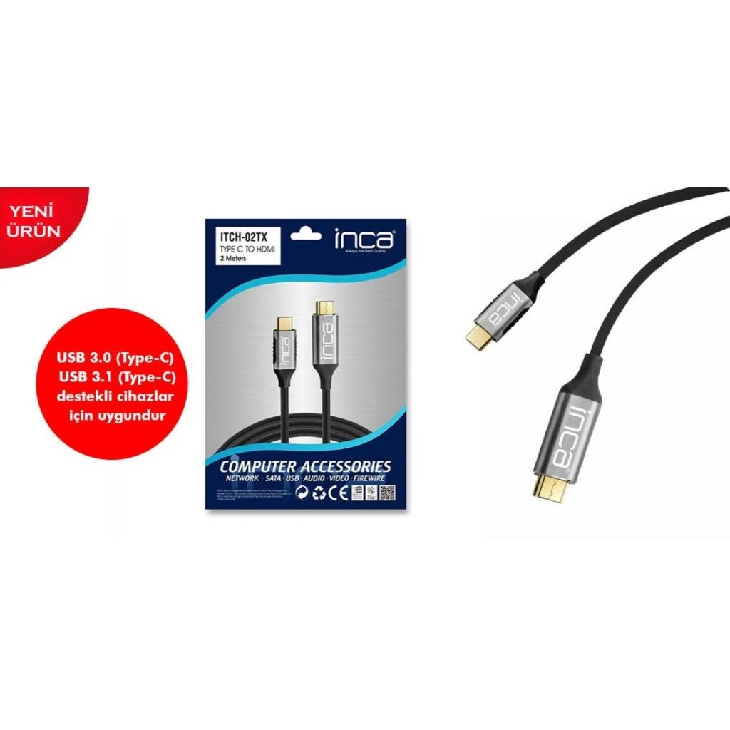 Kablolar ve Adaptörler Inca IMHD-50T 5mt 1,4 V 3D Altın Uçlu HDMI Kablo Satın Al