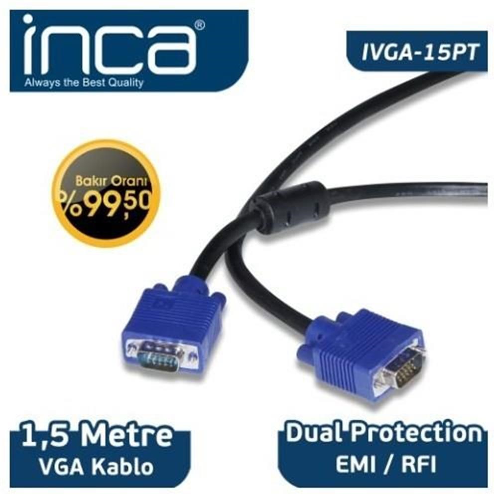 Kablolar ve Adaptörler Inca IVGA-15Pt 1,5mt Vga Kablo Satın Al