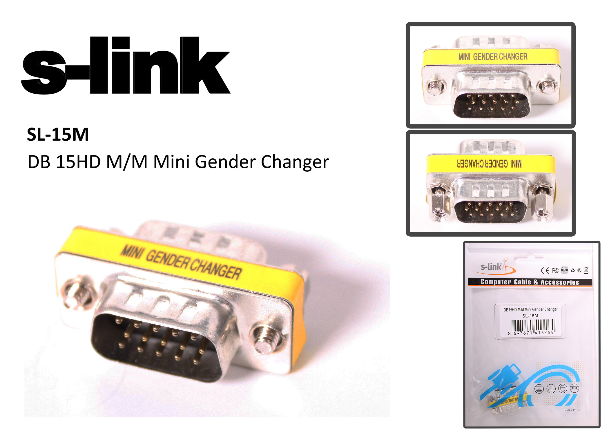 Kablolar ve Adaptörler S-link sl-15m Vga erkek-erkek 15pin Dönüştürücü Satın Al