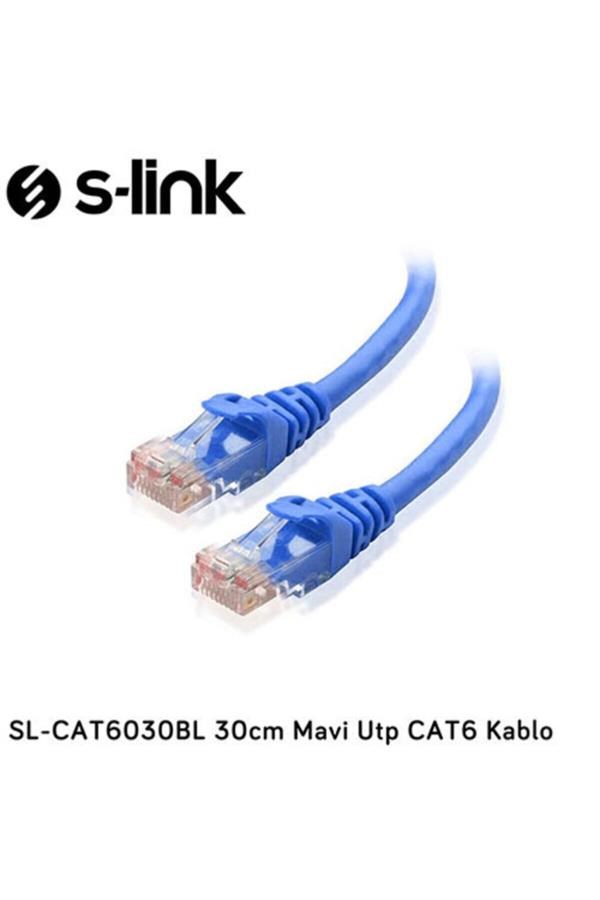 Kablolar ve Adaptörler S-link SL-CAT6030BL 30cm Mavi Utp CAT6 Kablo Satın Al