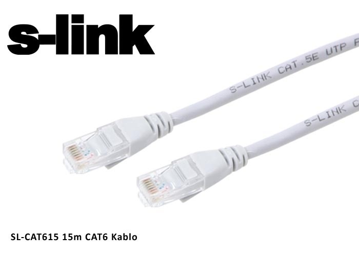 Kablolar ve Adaptörler S-link sl-cat615 Cat6 15mt Gri Utp Patch Kablo Satın Al