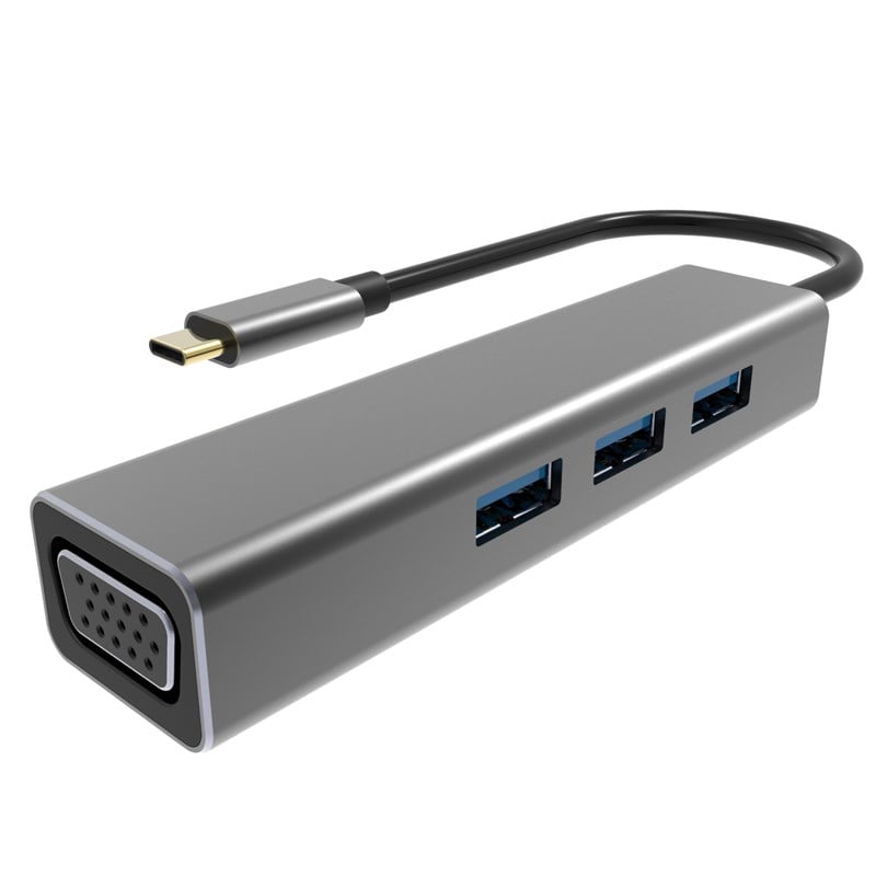 Kablolar ve Adaptörler Vcom DH319 Type-C To Usb 3.0-3 Vga Çevirici Satın Al