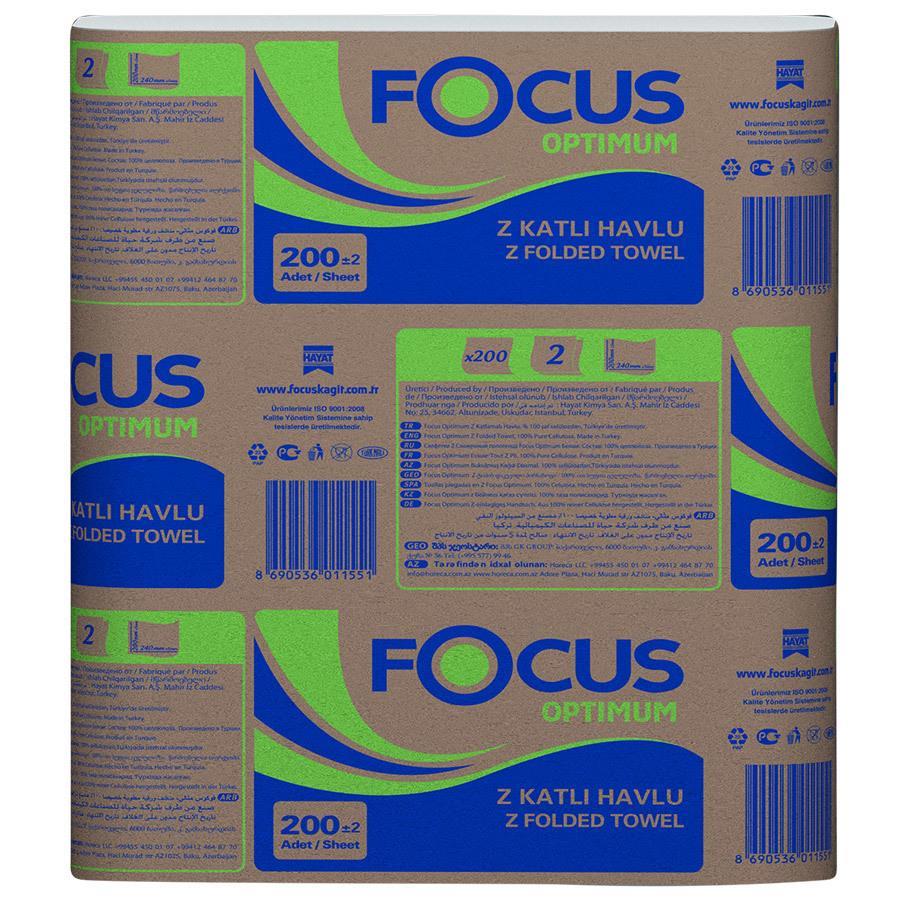 Kağıt Havlular Focus Optimum Z Katlama Kağıt Havlu 20cm x 24cm 1 Koli (12 Paket) Satın Al