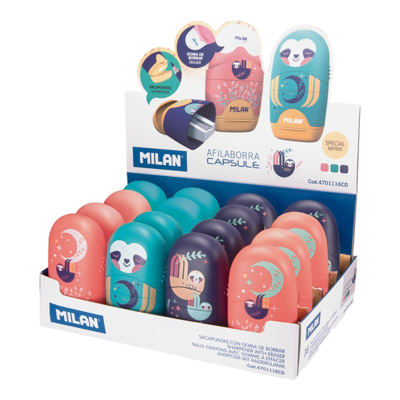 Kalemtıraşlar MILAN 4701116CD CAPSULE KALEMTRAŞ/SİLGİ(CUDDLE) - 16ADET Satın Al