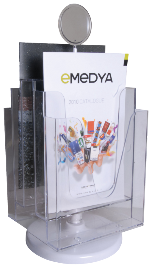 Kartvizitlikler MAPİ 2 YÖN 4 RAF AFİŞ TAŞIYICI STAND (DÖNER SİSTEM) (1/3 A4) Satın Al