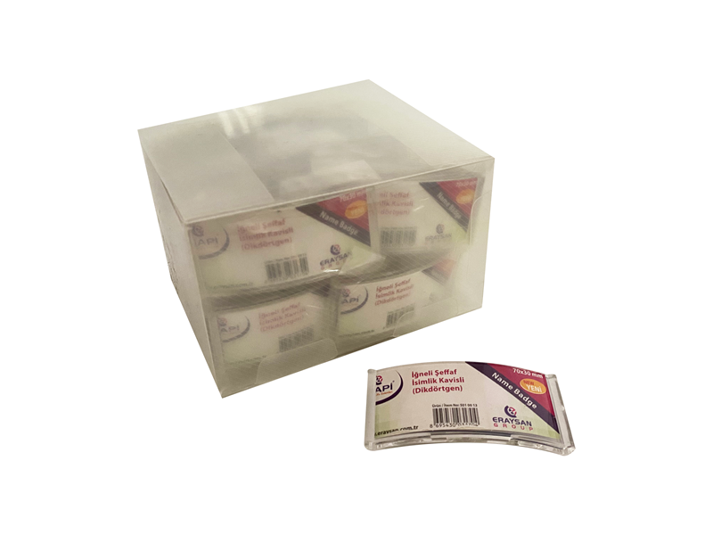 Kartvizitlikler MAPİ ŞEFFAF İSİMLİK (DİKDÖRTGEN) K13 74X28 25Lİ PAKET Satın Al