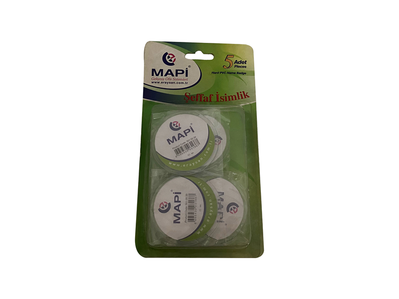 Kartvizitlikler MAPİ ŞEFFAF İSİMLİKLER BLİSTER 65 MM   5'Lİ PAKET Satın Al