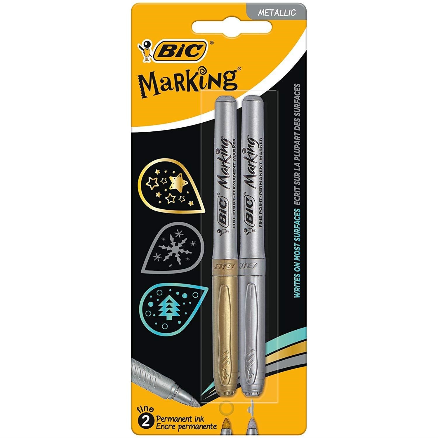 Keçeli Kalemler Bic Marking Altın ve Gümüş Metalik Permanent Kalem 2'li Blister Satın Al