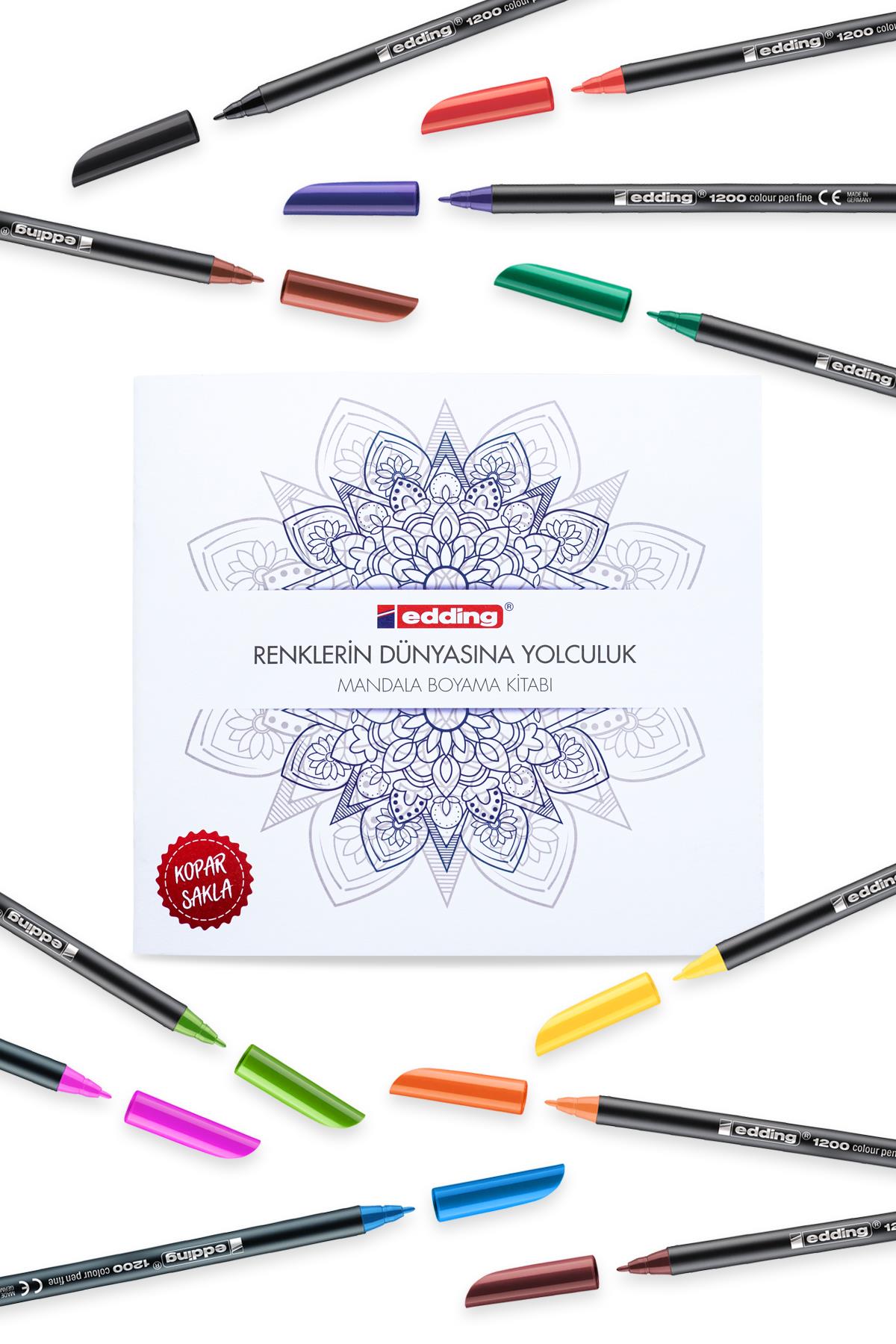 Keçeli Kalemler Edding 1200 Keçeli Boyama Kalem Seti 22 Adet+Mandala Kitabı Satın Al