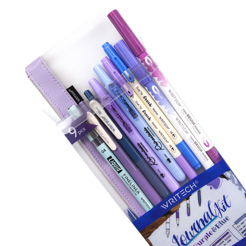 Keçeli Kalemler WRITECH W-JK03-4 NIGHT KALEM SETİ (MAVİ-MOR) - 9'LU SET Satın Al