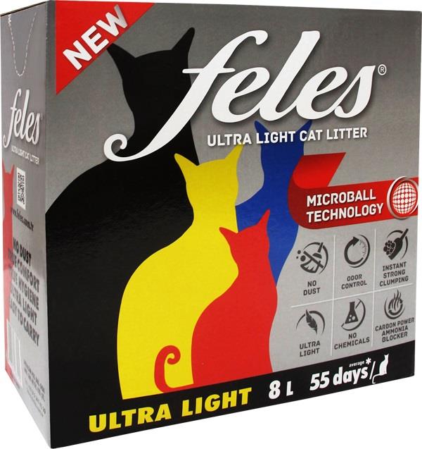 Kedi Maması Feles Ultra Hafif Aktif karbonlu Kedi Kumu %100 Tozsuz 8 Litre Satın Al