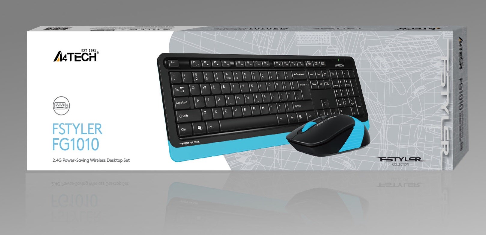 Klavyeler ve Setleri A4 Tech Fg1010 2.4G Mavi Q Fn-Mm Klv+Optik Mouse Set Satın Al