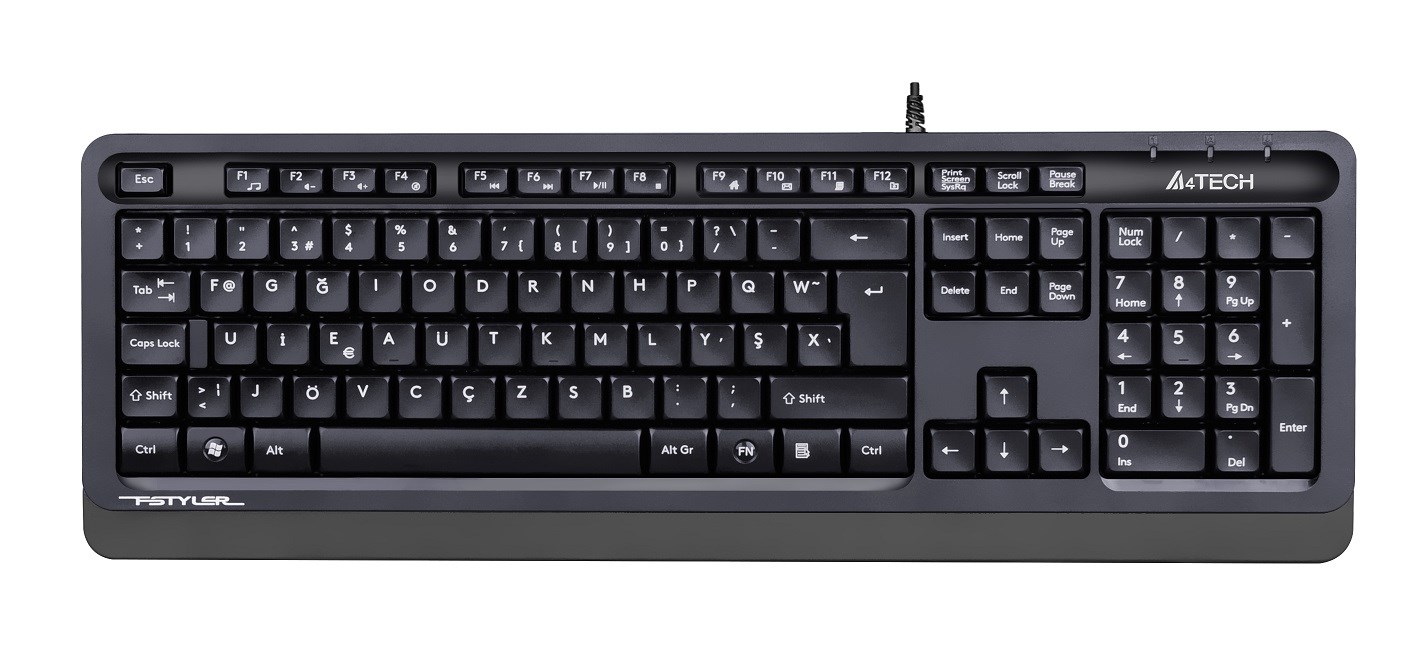 Klavyeler ve Setleri A4 Tech Fk10 F Usb Fsytyler Gri Tr Fn-Multimedya Klavye Satın Al