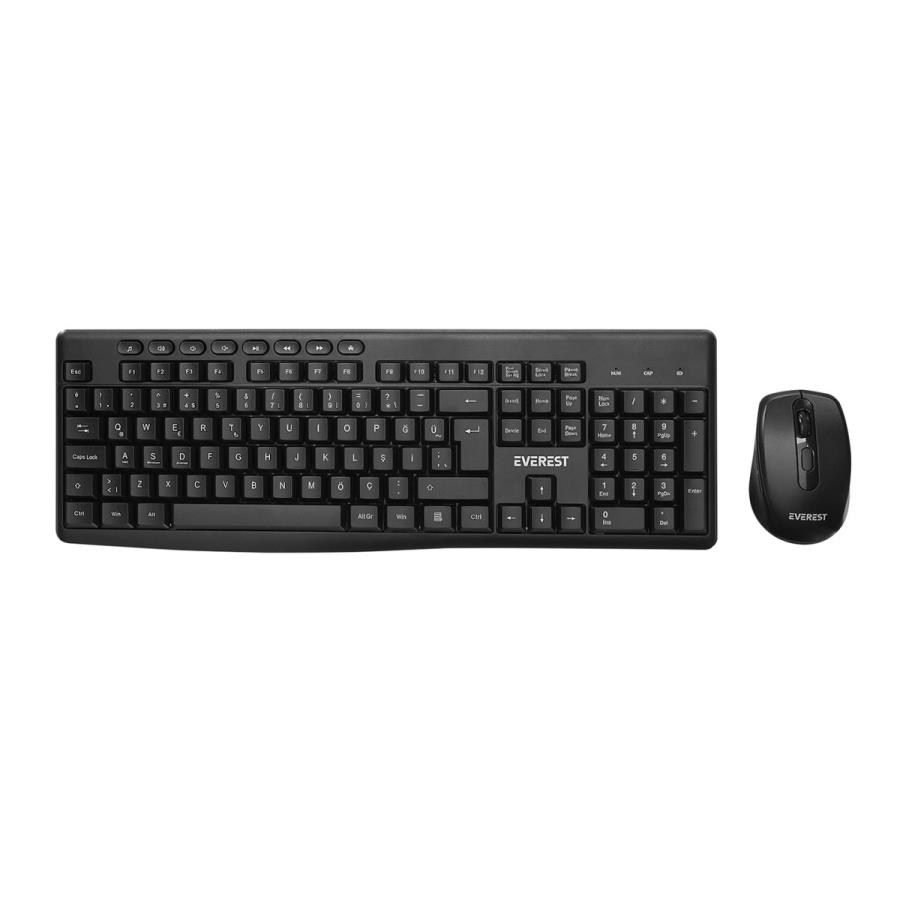 Klavyeler ve Setleri EVEREST KM-719 SİYAH KABLOSUZ Q KLAVYE + MOUSE Satın Al