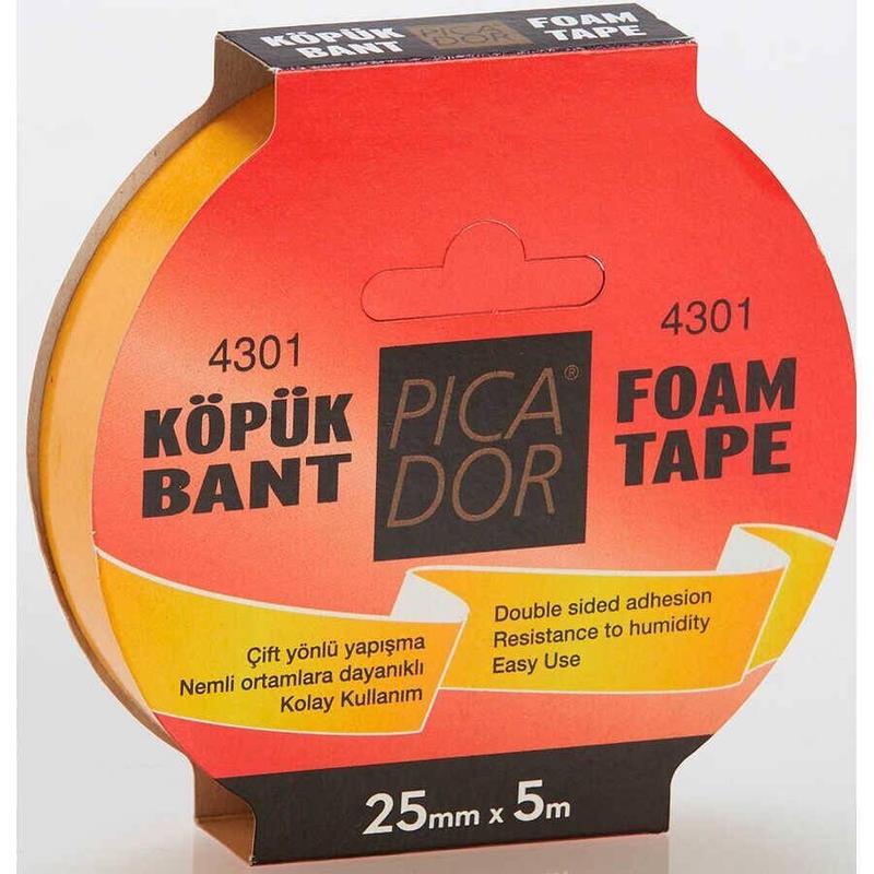 Koli Bantları Picador 4301 5mt X 25mm Çift Taraflı Köpük Bant Satın Al