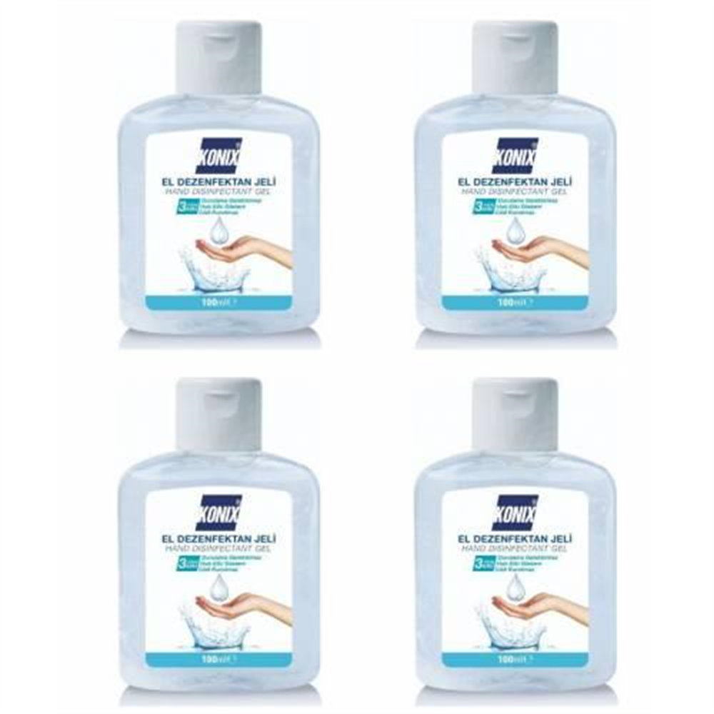 Konix Antibakteriyel Jel El Dezenfektanı 4 adet 100 ml