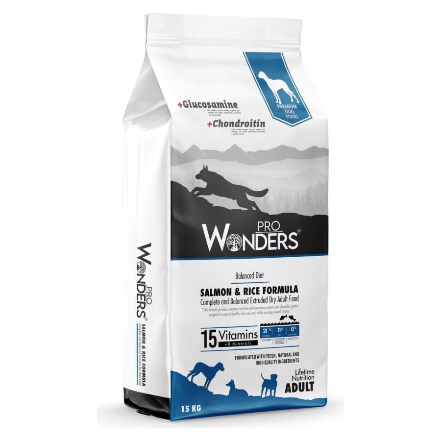 Köpek Maması Pro Wonders Somonlu ve Pirinçli Yetişkin Premium Köpek Maması 15 kg Satın Al