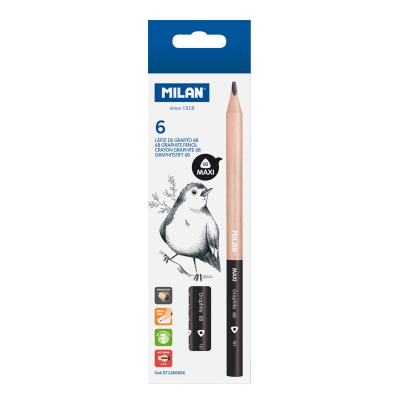 Kurşun Kalemler MILAN 71260606 GRAPHITE 6B ÜÇGEN MAXI KURŞUN KALEM - 6ADET Satın Al