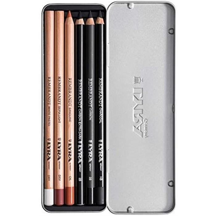 Kuru Boyalar Lyra Rembrandt Sketch ve Eskiz Kalem Seti 6'lı Metal Kutu Satın Al