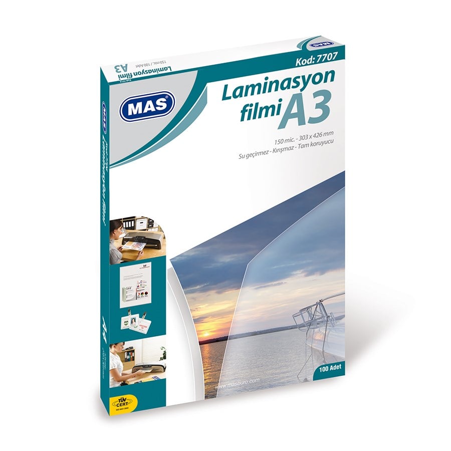 Laminasyon Filmleri Mas Laminasyon Filmi 125 Mikron A3 100’lü Kutu Satın Al