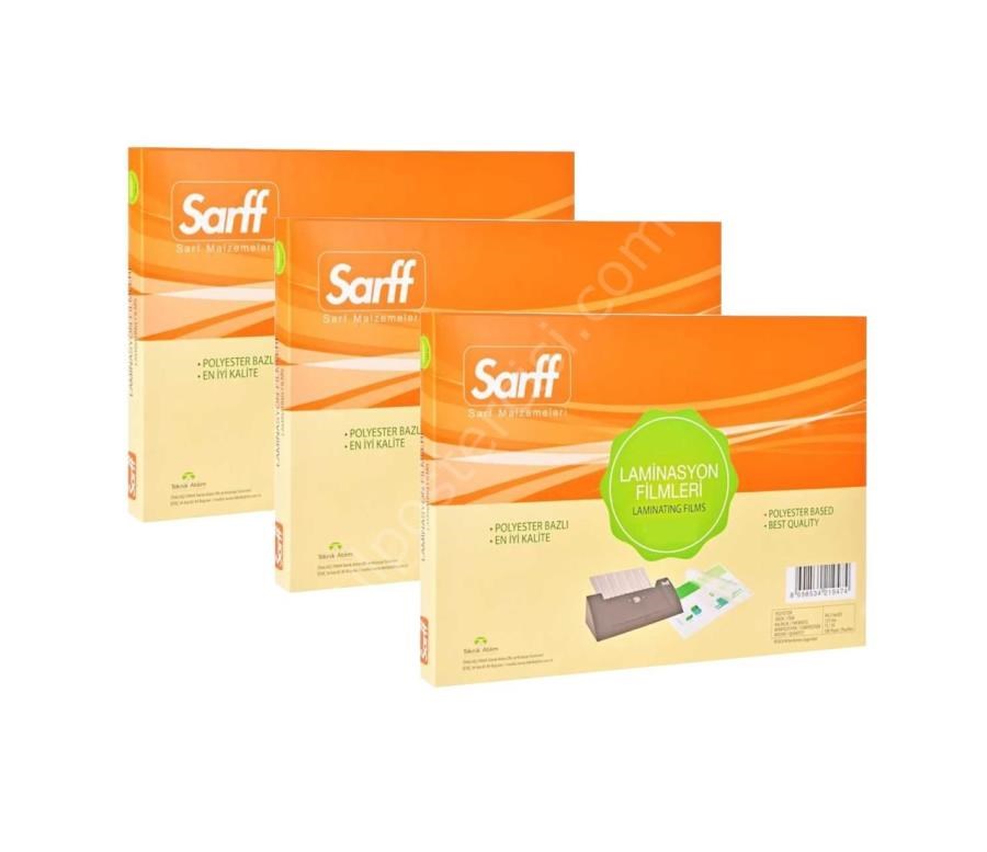Laminasyon Filmleri Sarff 100 Micron Mat A3(426X303mm) Laminasyon Filmi Şeffaf 100 Adet Satın Al
