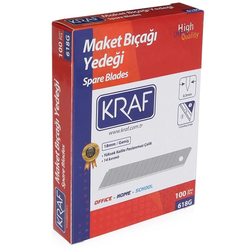 Maket Bıçağı ve Ucu Kraf Maket Bıçağı Yedeği Geniş 18mm 100 Adet Satın Al