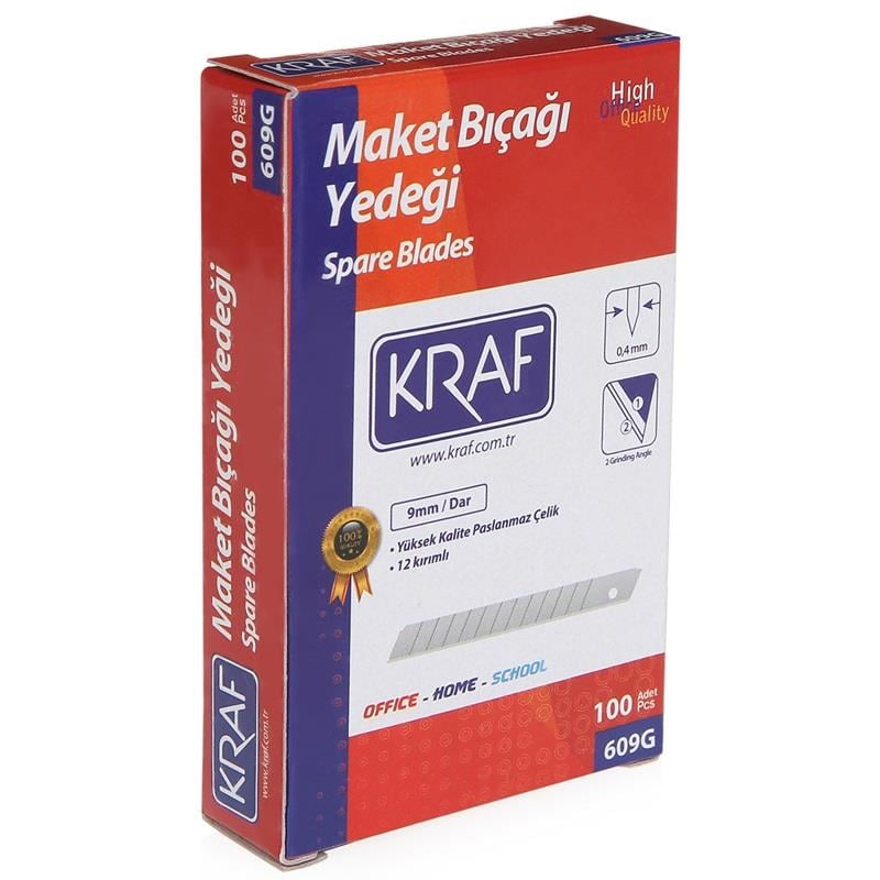 Maket Bıçağı ve Ucu Kraf Maket Bıçağı Yedeği Dar 9mm 100 Adet Satın Al