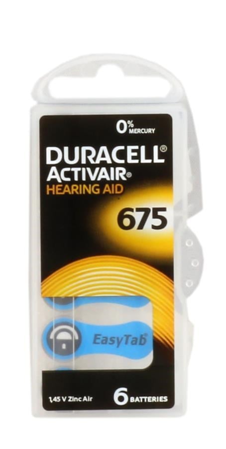 Mikrofon, Kulaklık ve Hoparlör Duracell 675 Numara Düğme Kulaklık Pili İşitme Cihazı İçin 6'lı Paket Satın Al