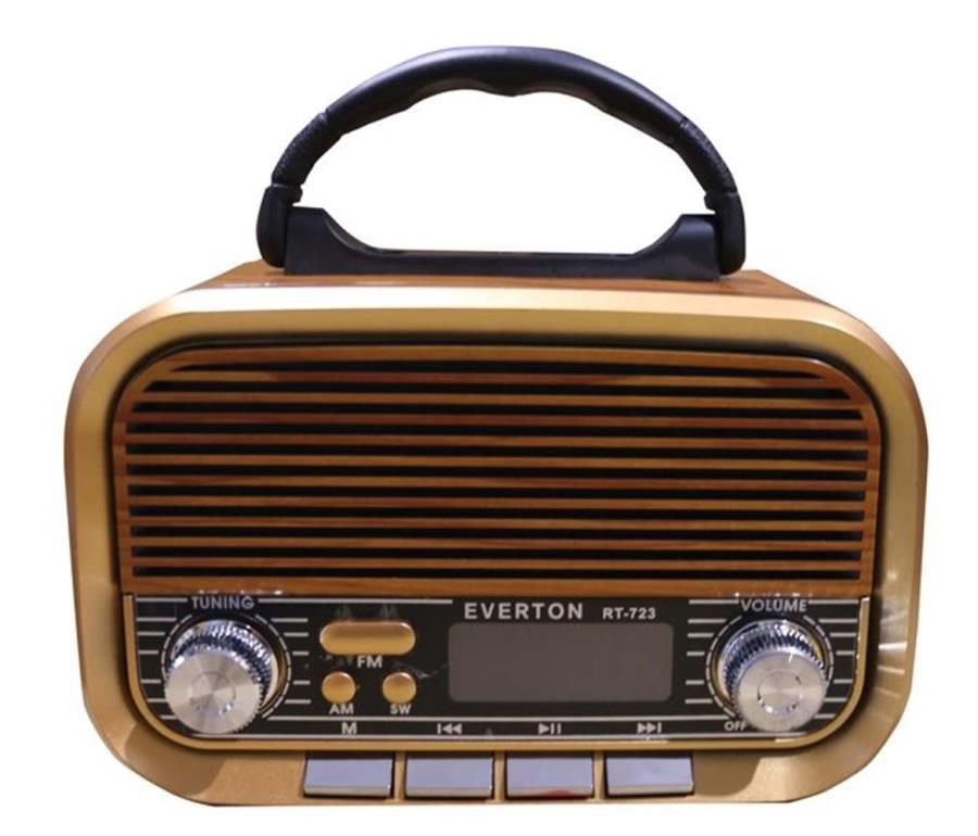 Mikrofon, Kulaklık ve Hoparlör Everton RT-723 Dijital Göstergeli Şarjlı Nostaljik Radyo (AM-FM-SW Wıth BT-USB-TF ) Satın Al