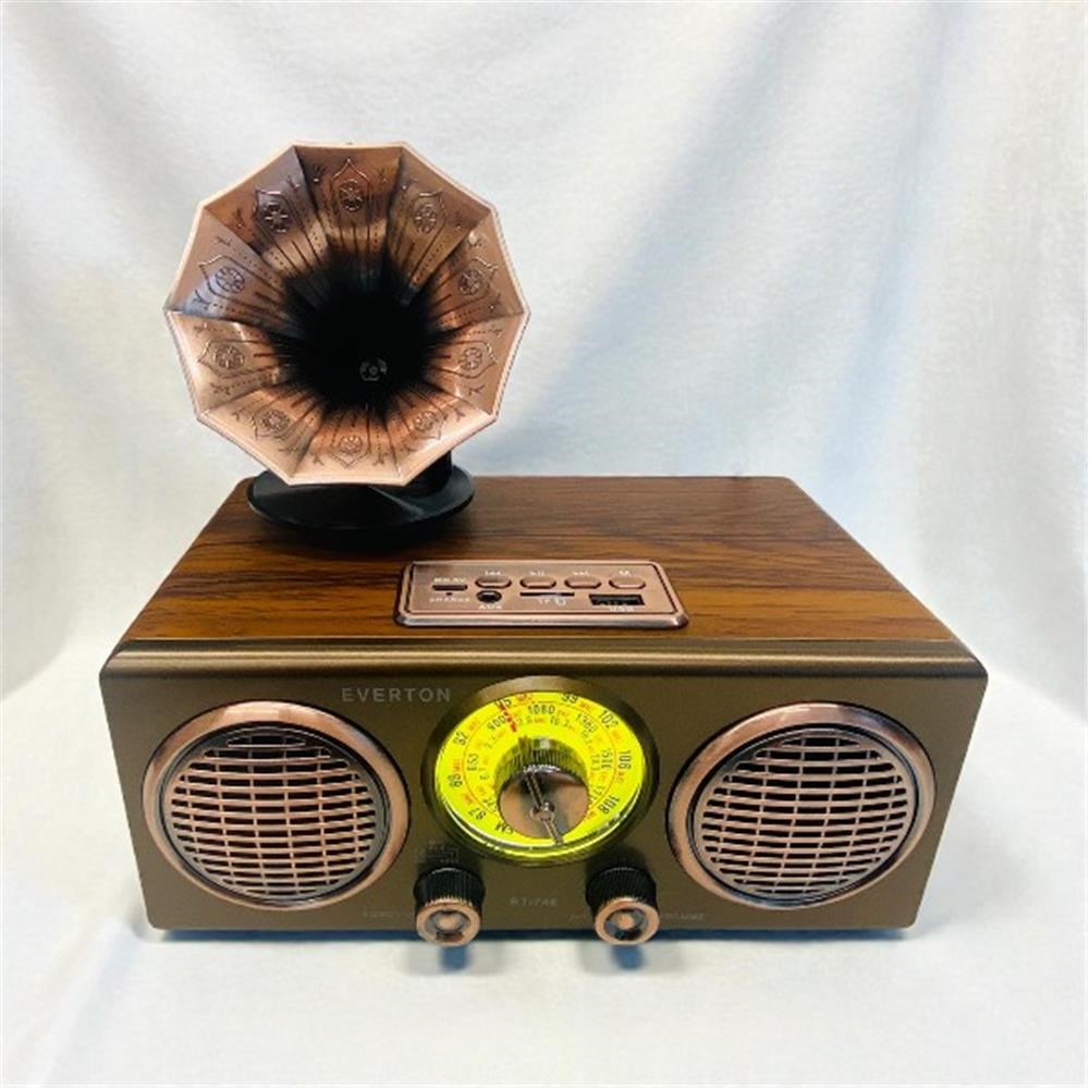 Mikrofon, Kulaklık ve Hoparlör Everton Rt-748  Bluetooth Fm-Usb-Tf-Aux  Şarjlı Nostaljik Radyo Satın Al