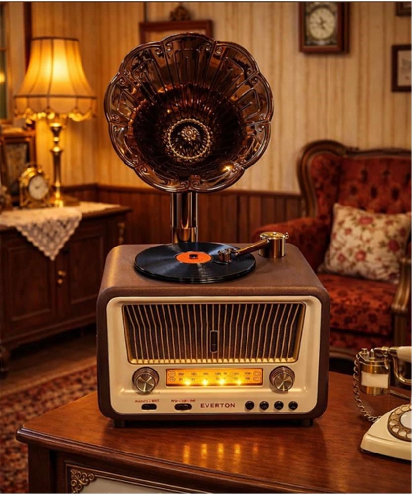 Mikrofon, Kulaklık ve Hoparlör Everton Rt-608  Bluetooth Fm-Usb-Tf-Aux  Şarjlı Nostaljik Radyo Satın Al