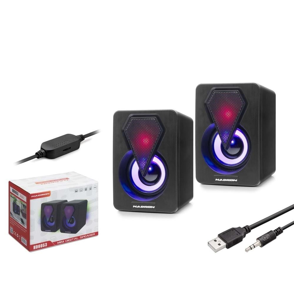 Mikrofon, Kulaklık ve Hoparlör Hadron HD6053 Bilgisayar Speaker 1.1 LEDLİ SİYAH Satın Al