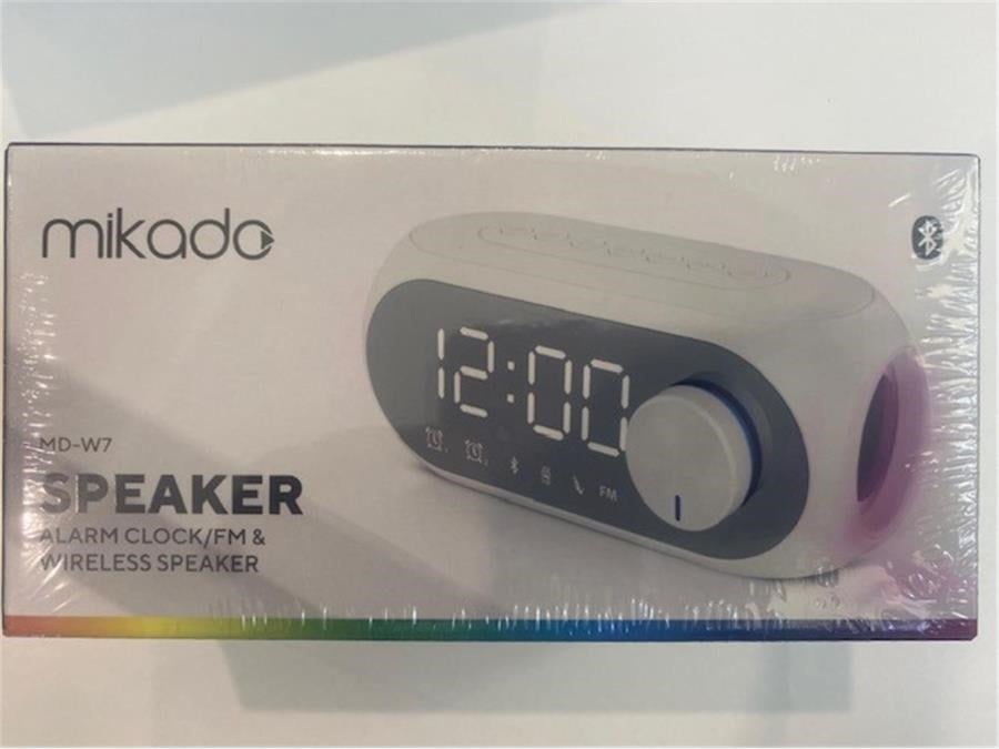 Mikrofon, Kulaklık ve Hoparlör Mikado MD-W7 1200mAh 5W Beyaz Bluetooth-Aux-Derece-Usb-FM (RADYO) Alarmlı Saat Speaker Speaker Satın Al