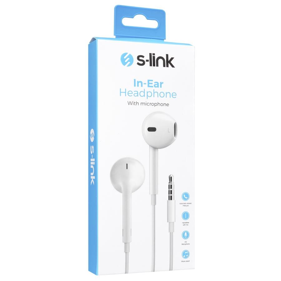 Mikrofon, Kulaklık ve Hoparlör S-link SL-KU170 Mobil Telefon Uyumlu Kulak içi Beyaz Mikrofonlu Kulaklık Satın Al